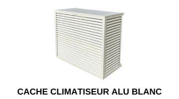 Cache climatiseur aluminium blanc